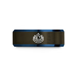 tungsten carbide men's ring – gunmetal & blue tungsten spirit island wedding band