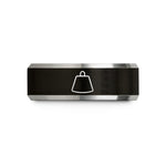 engraved ring for him – black & gray tungsten spray skirt wedding band