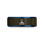 tungsten comfort fit ring – gunmetal & blue tungsten joystick wedding band