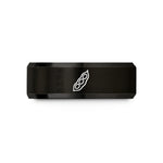 unisex tungsten carbide band – black & gold tungsten soybean pod wedding band