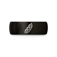 unisex tungsten carbide band – black & rose gold tungsten soybean pod wedding band