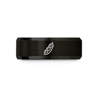 tungsten ring for him – black & rose gold tungsten soybean pod wedding band