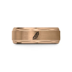 unisex tungsten carbide band – rose gold tungsten soybean pod wedding band