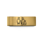 custom engraved rings set – gold tungsten family four wedding band
