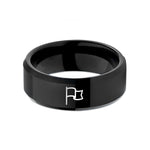 matching tungsten ring sets – black tungsten folded flag wedding band