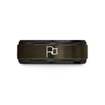 comfort fit tungsten band – gunmetal & black tungsten folded flag wedding band