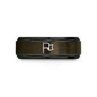 comfort fit tungsten band – gunmetal & black tungsten folded flag wedding band