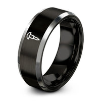 Tungsten Carbide Ring Set – black & grey tungsten rivet ring