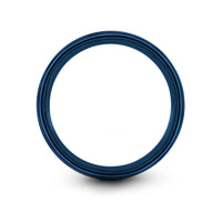 couples matching tungsten rings – airplane dotted path engraving on blue & silver tungsten wedding band