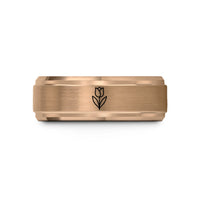 tungsten ring for her – rose gold tungsten tulip single stem wedding band