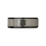 tungsten wedding band ladies – black & gray tungsten wyvern wedding band