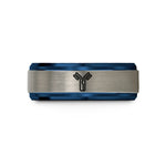 tungsten rings for partners – blue & gray tungsten antibody y shape wedding band