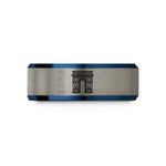 tungsten rings for her – blue & grey tungsten arc de triomphe wedding band