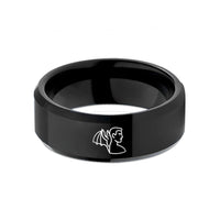 tungsten rings for partners – black tungsten bat transformation wedding band
