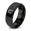 Hairpin Turn Icon – Tungsten Wedding Band, 8 mm, Black Comfort-Fit Unisex