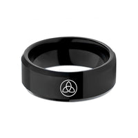tungsten rings for him – black tungsten trinity knot circle wedding band