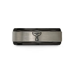 black blue tungsten ring – black & blue & silver tungsten rainbow whale tail wedding band