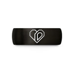 comfort-fit rings him – black & gold tungsten binary heart wedding band