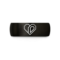 comfort-fit rings him – black & gold tungsten binary heart wedding band