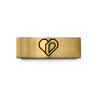comfort-fit rings him – gold tungsten binary heart wedding band