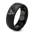 Mule Deer Buck – Tungsten Wedding Band, 8 mm, Black Comfort-Fit Men