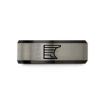 comfortable tungsten ring him – black & silver tungsten shelf road wedding band