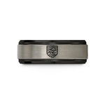 black tungsten men's ring – black & grey tungsten desert dunes badge wedding band