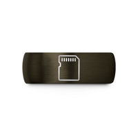 tungsten men's engraved jewelry – gunmetal & black tungsten compact flash card wedding band
