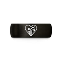 him tungsten rings gold – black & gold tungsten circuit heart wedding band