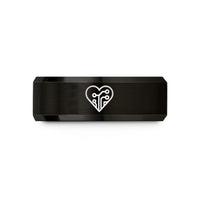 tungsten wedding band him – black & gold tungsten circuit heart wedding band