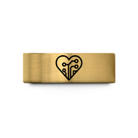 mens black tungsten rings – gold tungsten circuit heart wedding band
