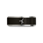 black tungsten rings him – black & grey tungsten rotor blade wedding band