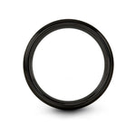 tungsten bands for her – globe grid engraving on black & silver tungsten wedding band