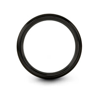 tungsten bands for her – globe grid engraving on black & silver tungsten wedding band