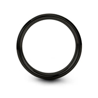 tungsten bands for her – globe grid engraving on black & grey tungsten wedding band