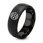 Tungsten Carbide Rings for Women – black tungsten globe grid ring