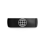 tungsten bands for her – black tungsten globe grid wedding band