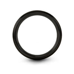 tungsten rings for her – globe grid engraving on black tungsten wedding band