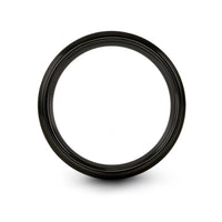tungsten rings for her – globe grid engraving on black tungsten wedding band