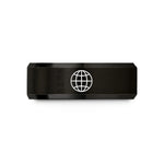 tungsten bands for her – black tungsten globe grid wedding band