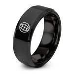 Tungsten Carbide Rings for Women – black tungsten globe grid ring