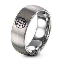 Tungsten Carbide Rings for Women – gray tungsten globe grid ring
