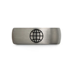 tungsten rings for her – gray tungsten globe grid wedding band
