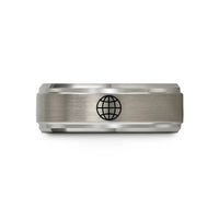 tungsten bands for her – silver tungsten globe grid wedding band