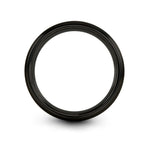 tungsten bands for her – globe grid engraving on gunmetal & black tungsten wedding band
