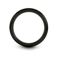 tungsten bands for her – globe grid engraving on gunmetal & black tungsten wedding band