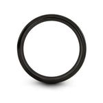 tungsten bands for her – globe grid engraving on gunmetal & black tungsten wedding band