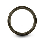 tungsten rings for her – globe grid engraving on gunmetal & silver tungsten wedding band