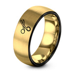 Tungsten Carbide Rings for Women – black & gold tungsten trauma shears ring