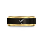women's tungsten promise ring – black & gold tungsten trauma shears wedding band